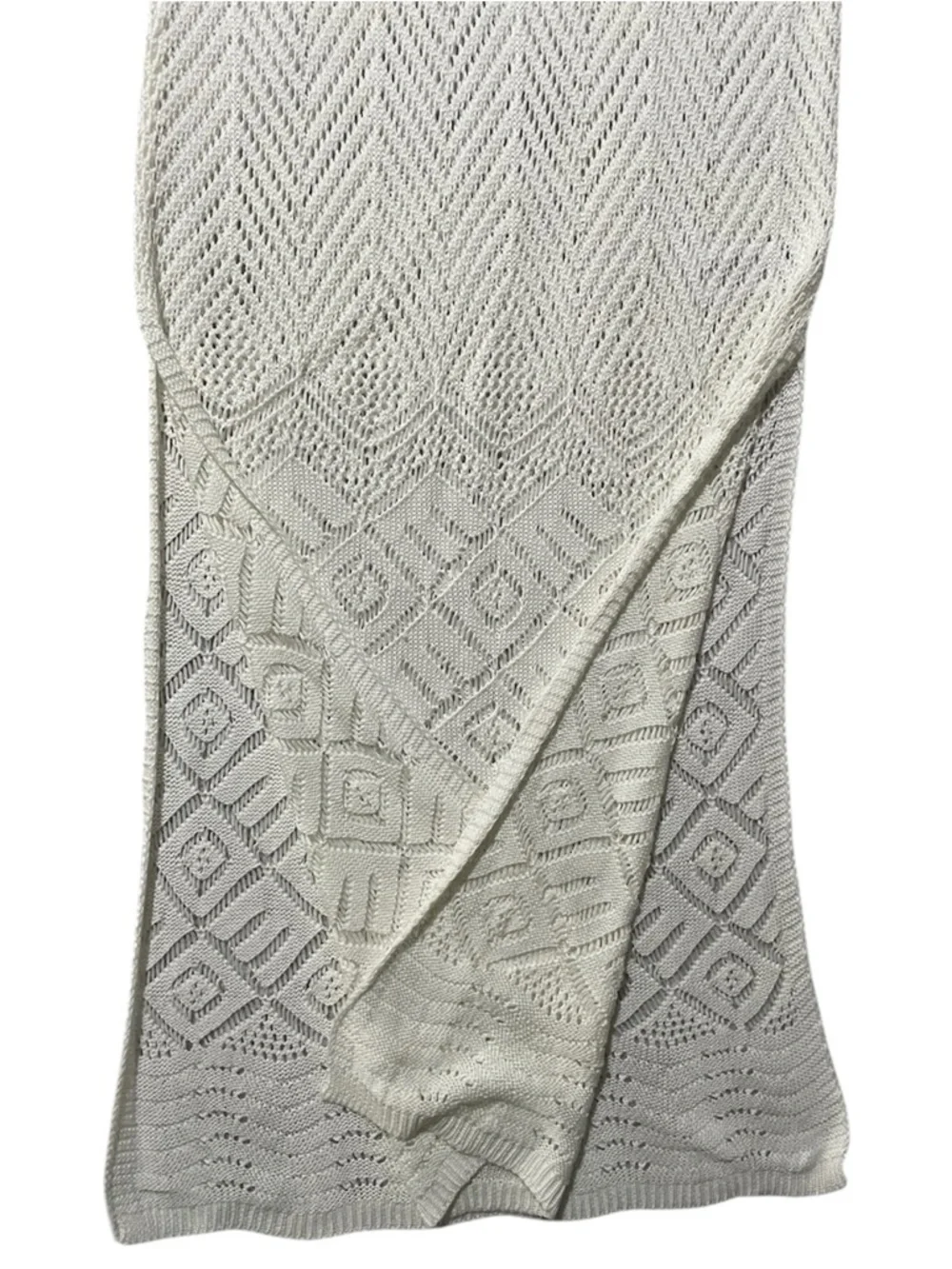 TAHARI White Open Weave Knit Maxi Swim Cover Up XS - Picture 5 of 7